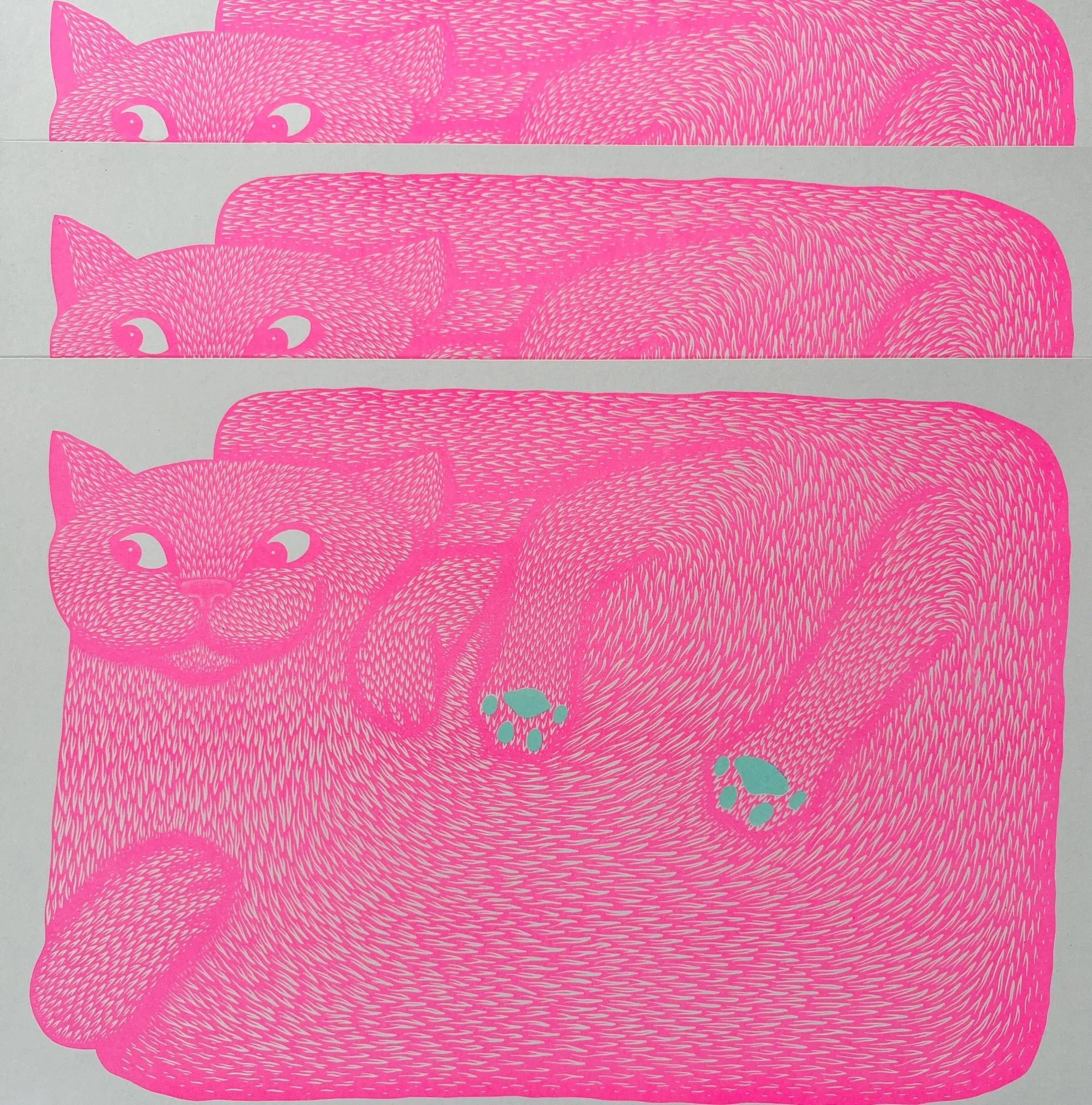 'I’m Just A Paw Boy From A Paw Family' Cat Riso Art Print - Image 5