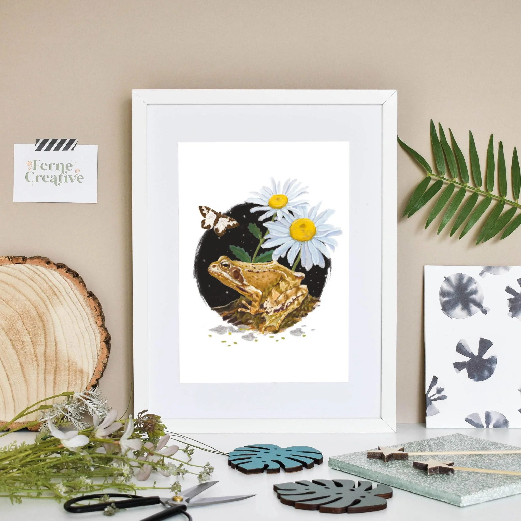 Illustrated Common Frog Print