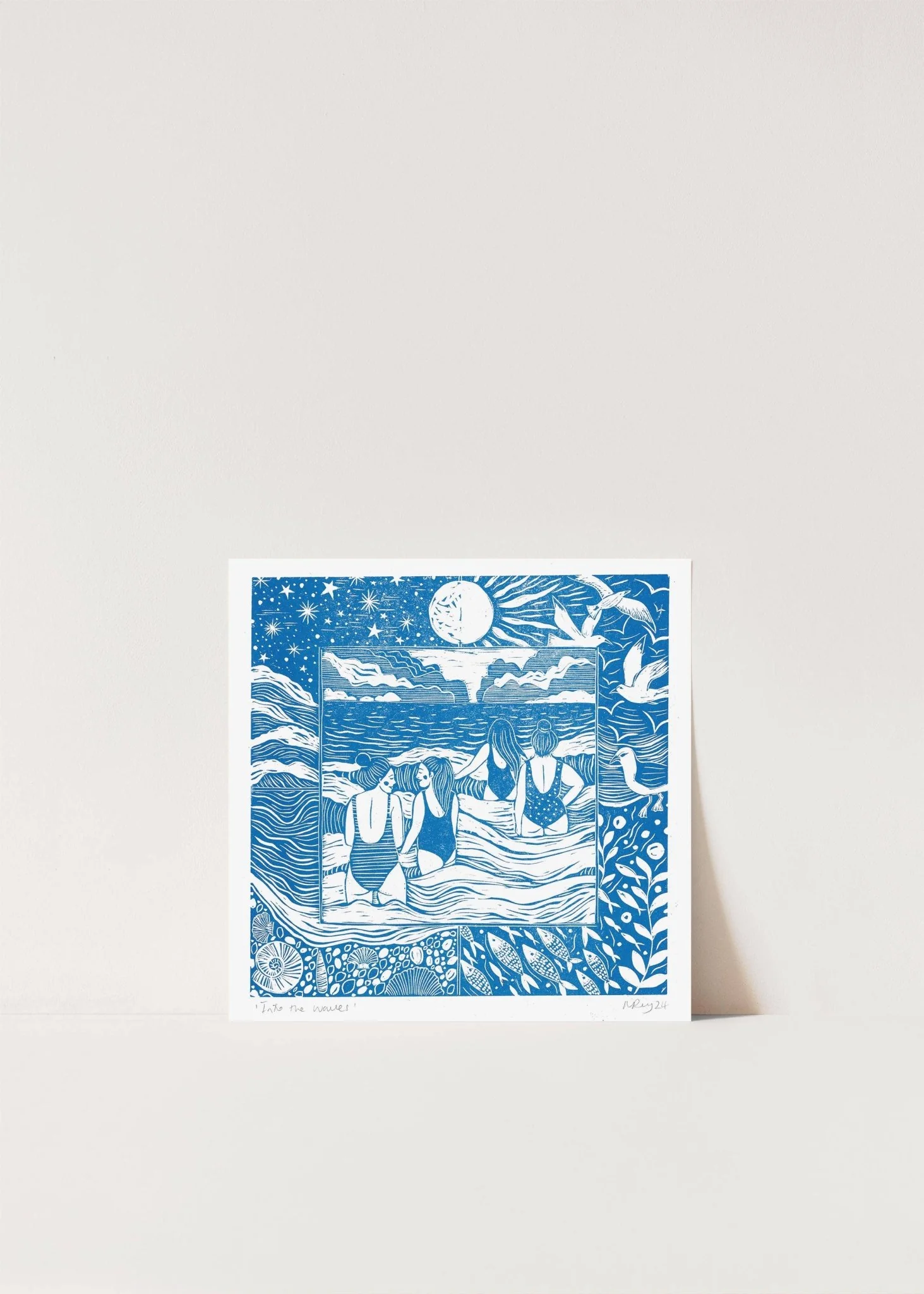 Into the Waves Risograph Art Print - Image 2