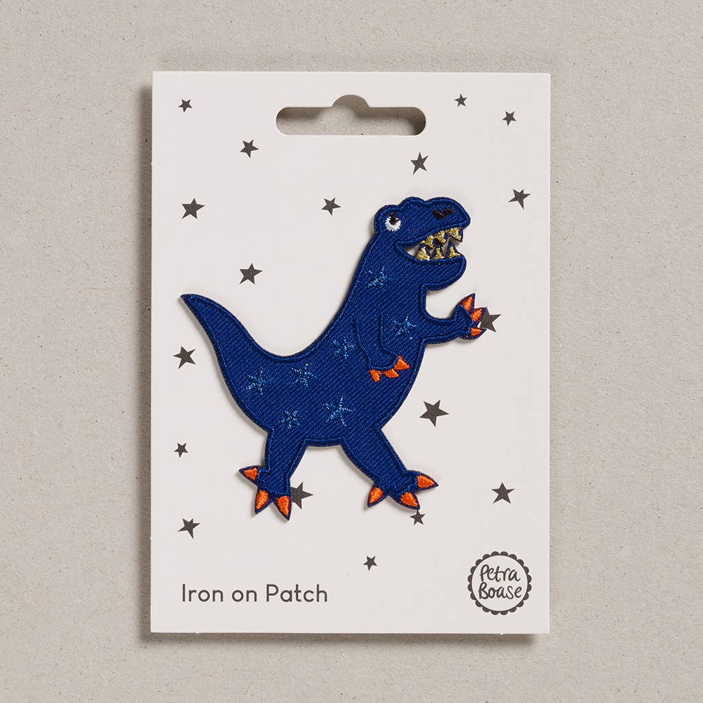Blue Dinosaur Iron on Patch