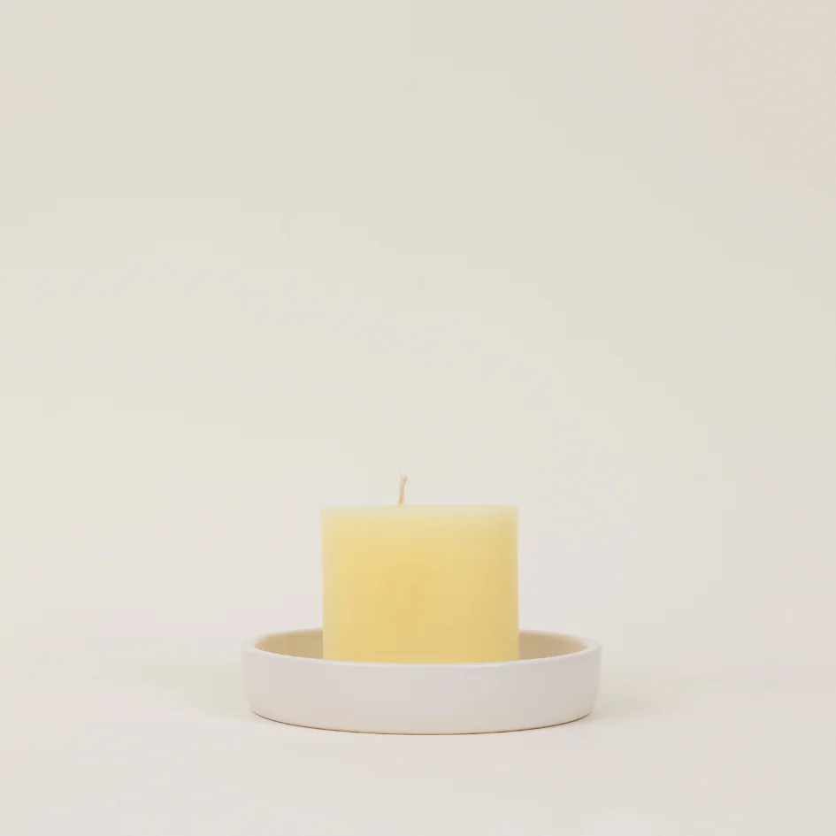 Ivory Mini Pillar Heart Candle - Image 5