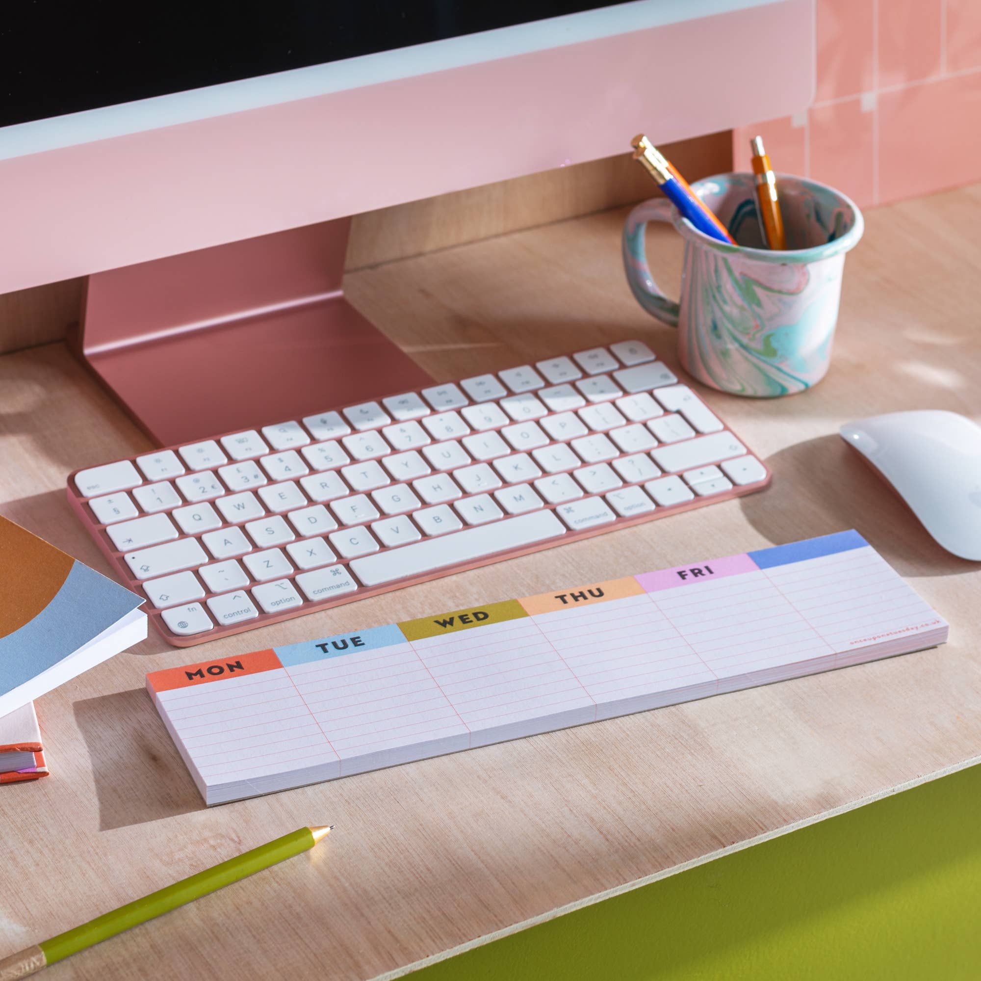 Keyboard Weekly Planner Pad | Colourful Grid - Image 3