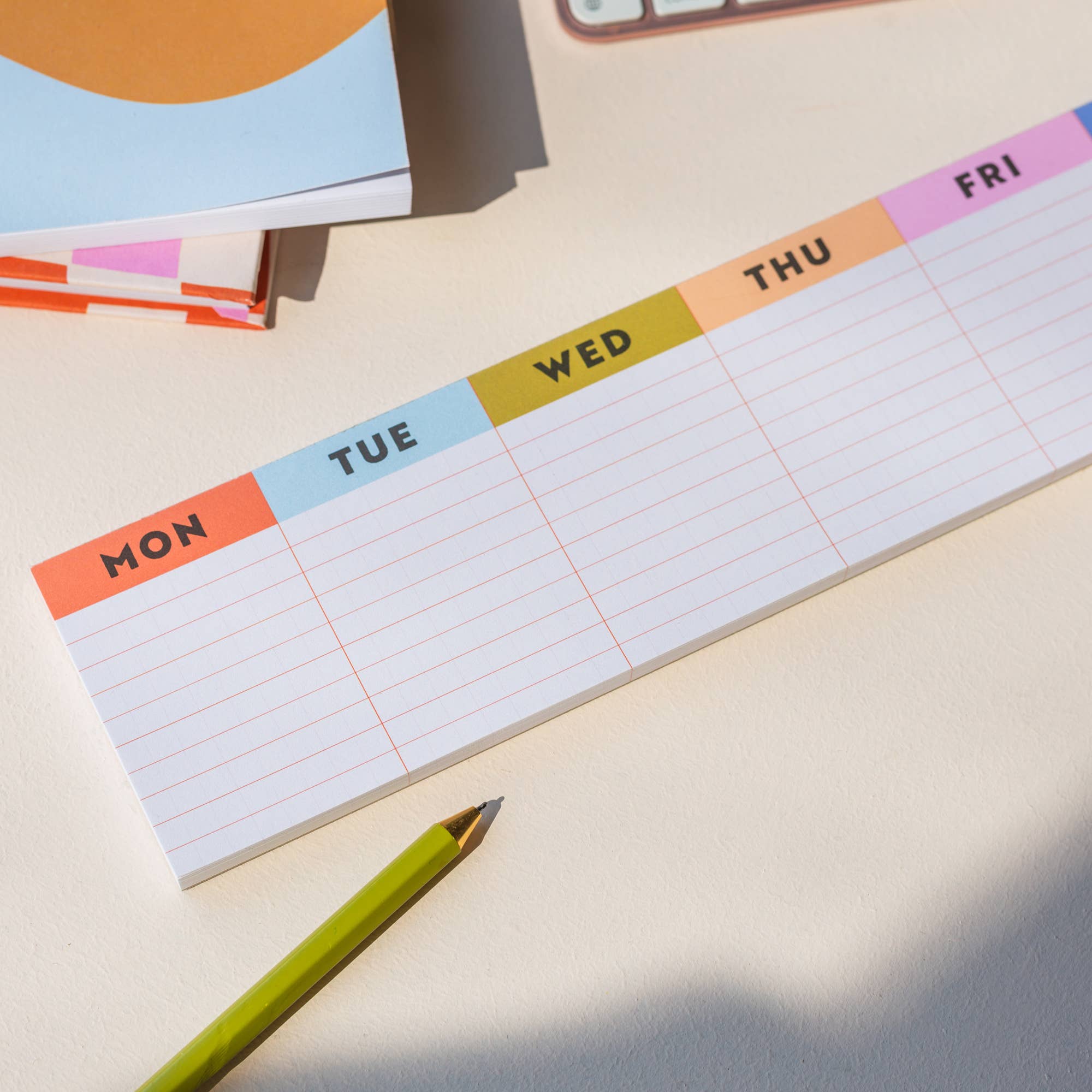 Keyboard Weekly Planner Pad | Colourful Grid - Image 4