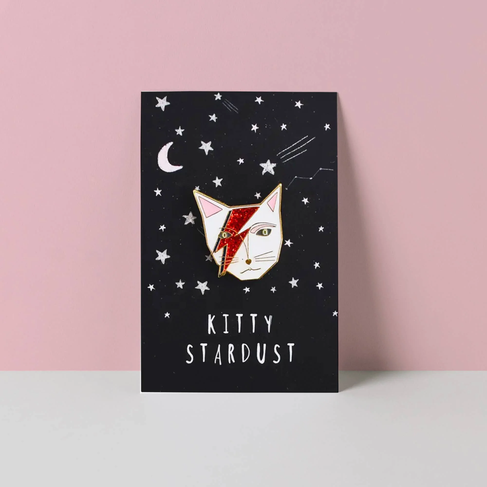 Niaski Kitty Stardust Enamel Pin – Cat Musician Collection