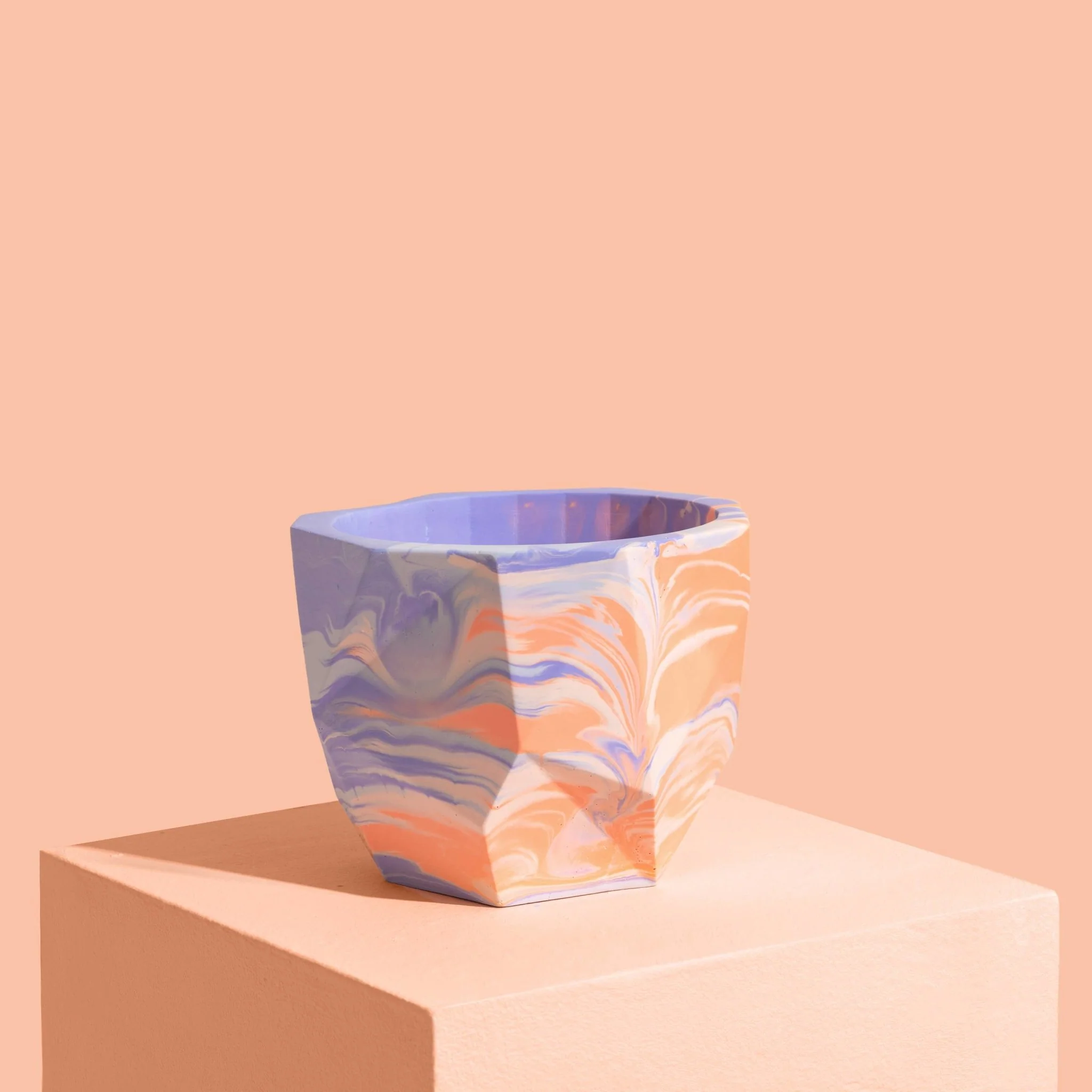 Purple & Peach Jesmonite Plant Pot - Large