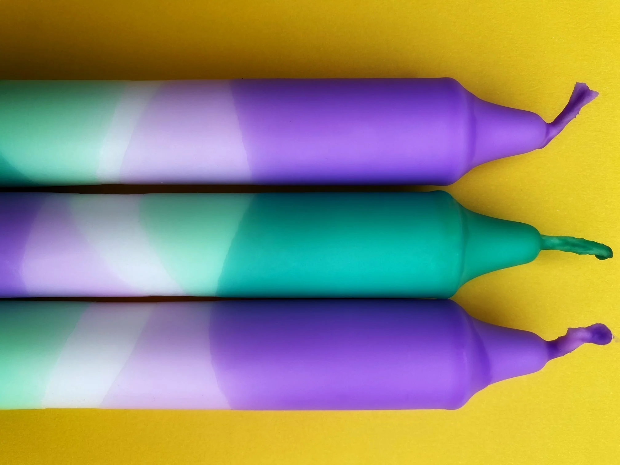 Lavender Fields - Dip Dye Dinner Candle Trio - Image 4