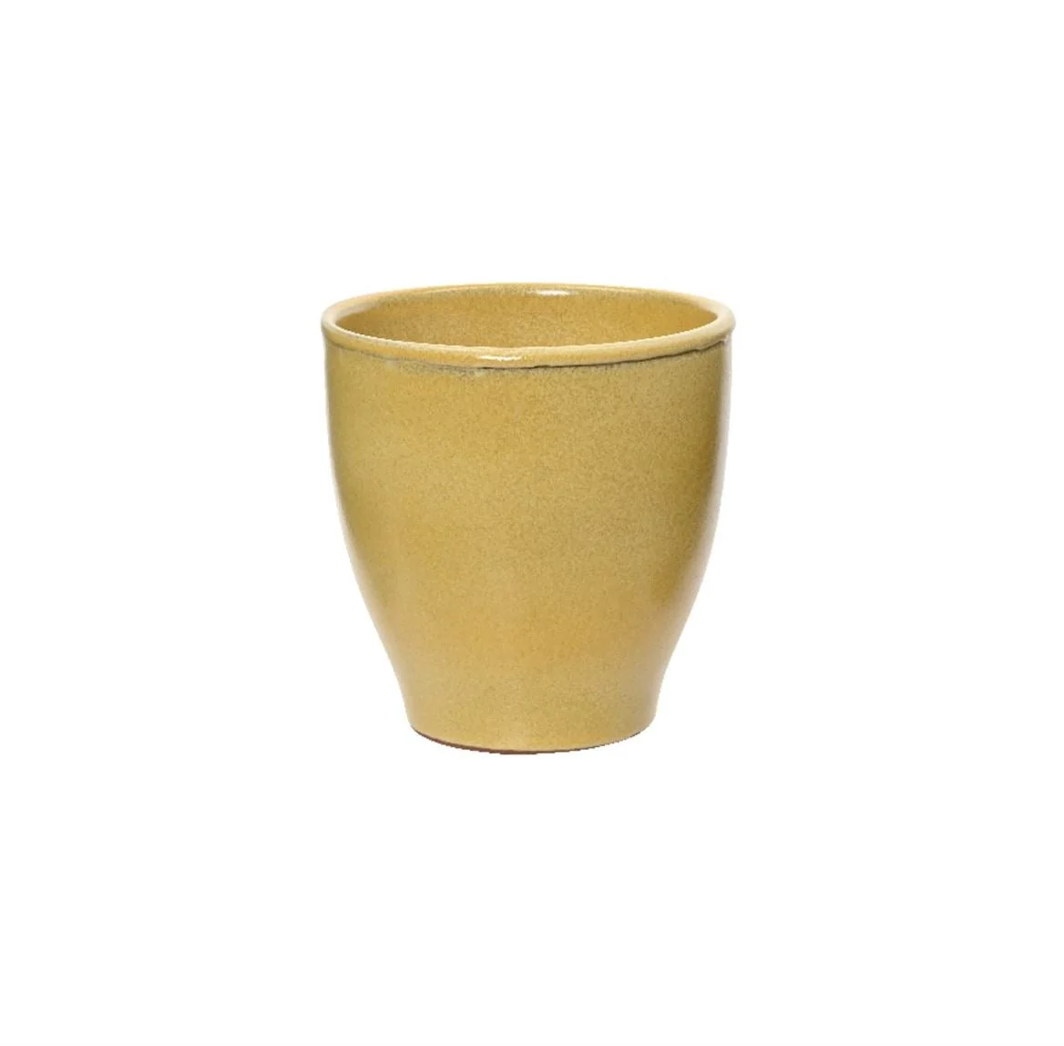 Lavos Tapered Glazed Ceramic Planter in Yellow