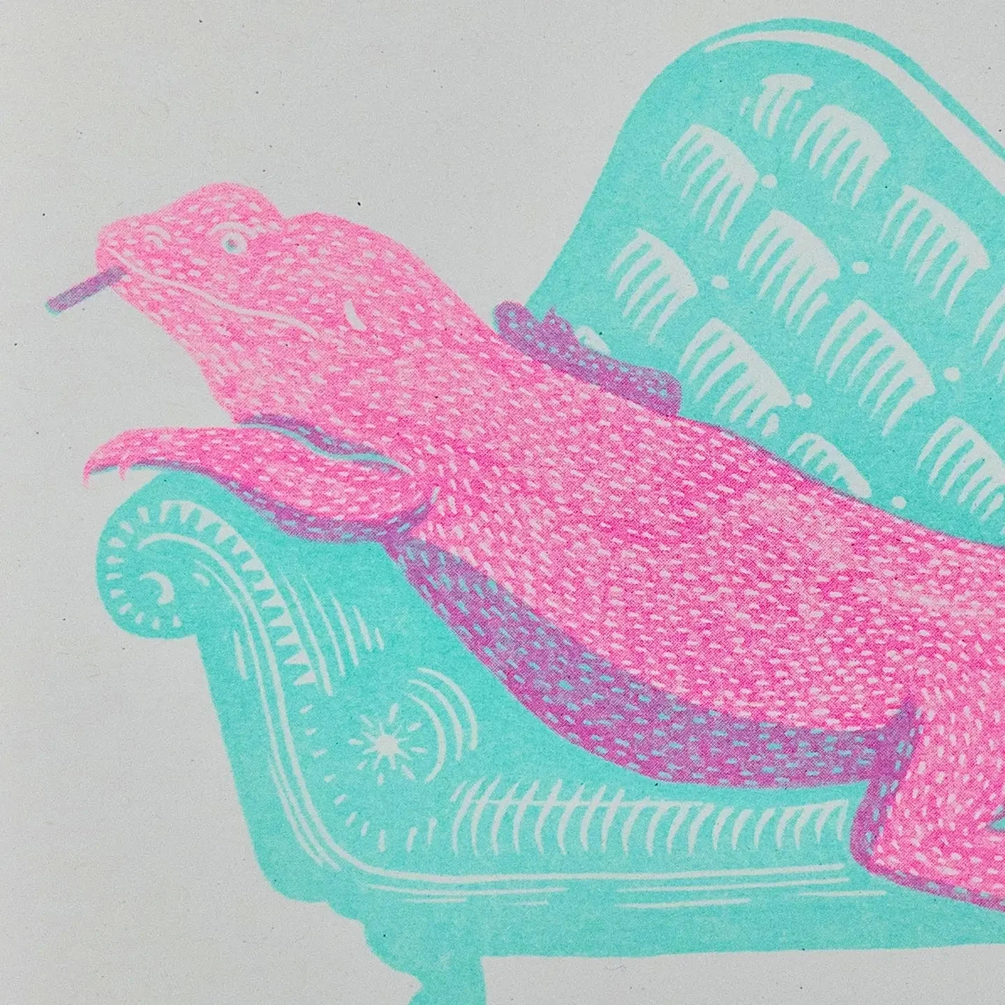 Lounge Lizard Riso Art Print - Image 2