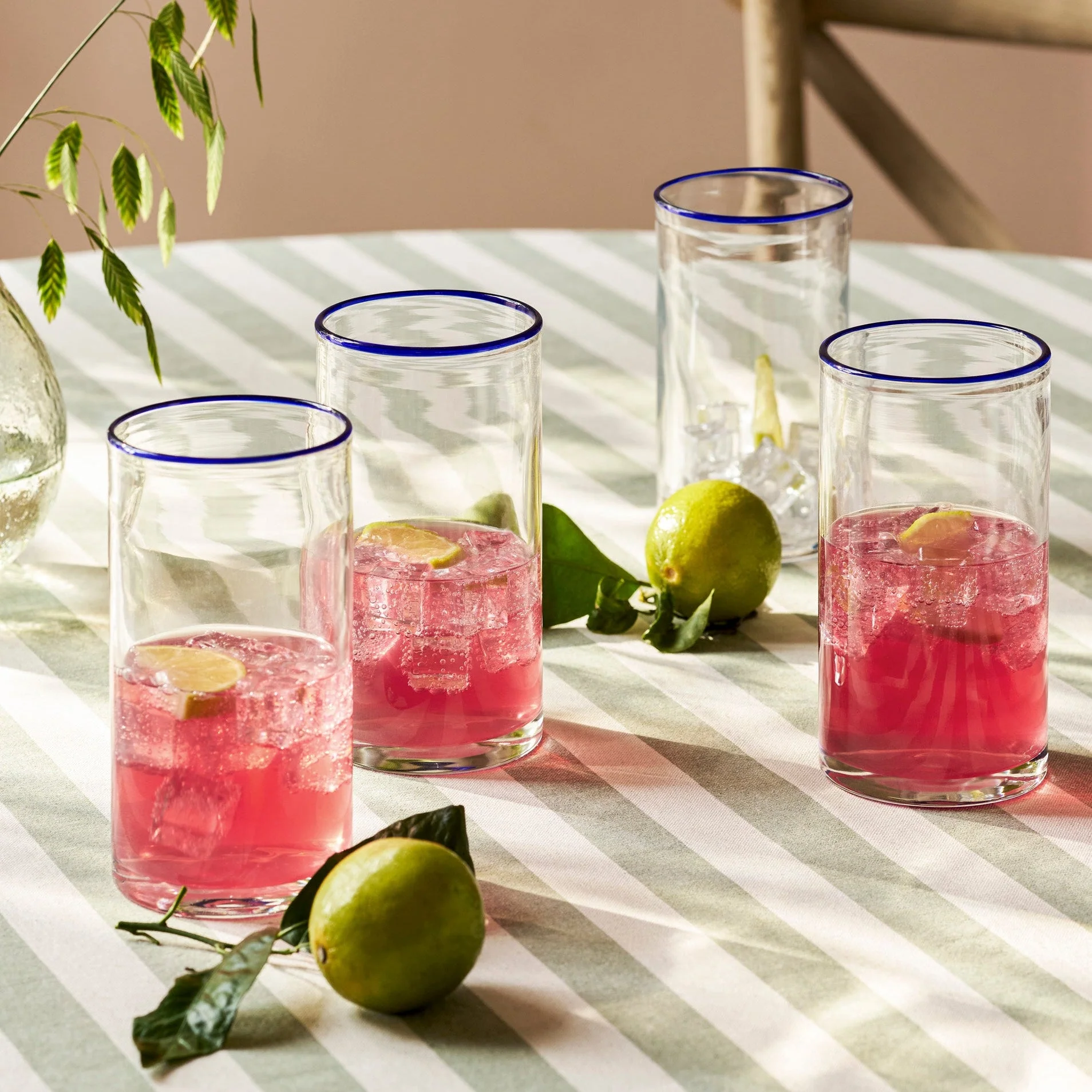 Madley Blue Tipped Highball Glass – Recycled Glass