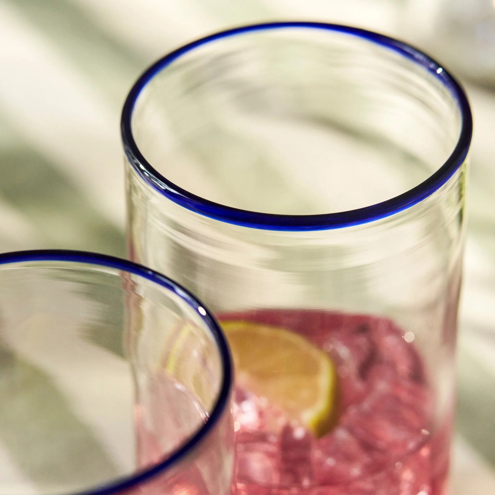 Madley Blue Tipped Highball Glass – Recycled Glass - Image 3