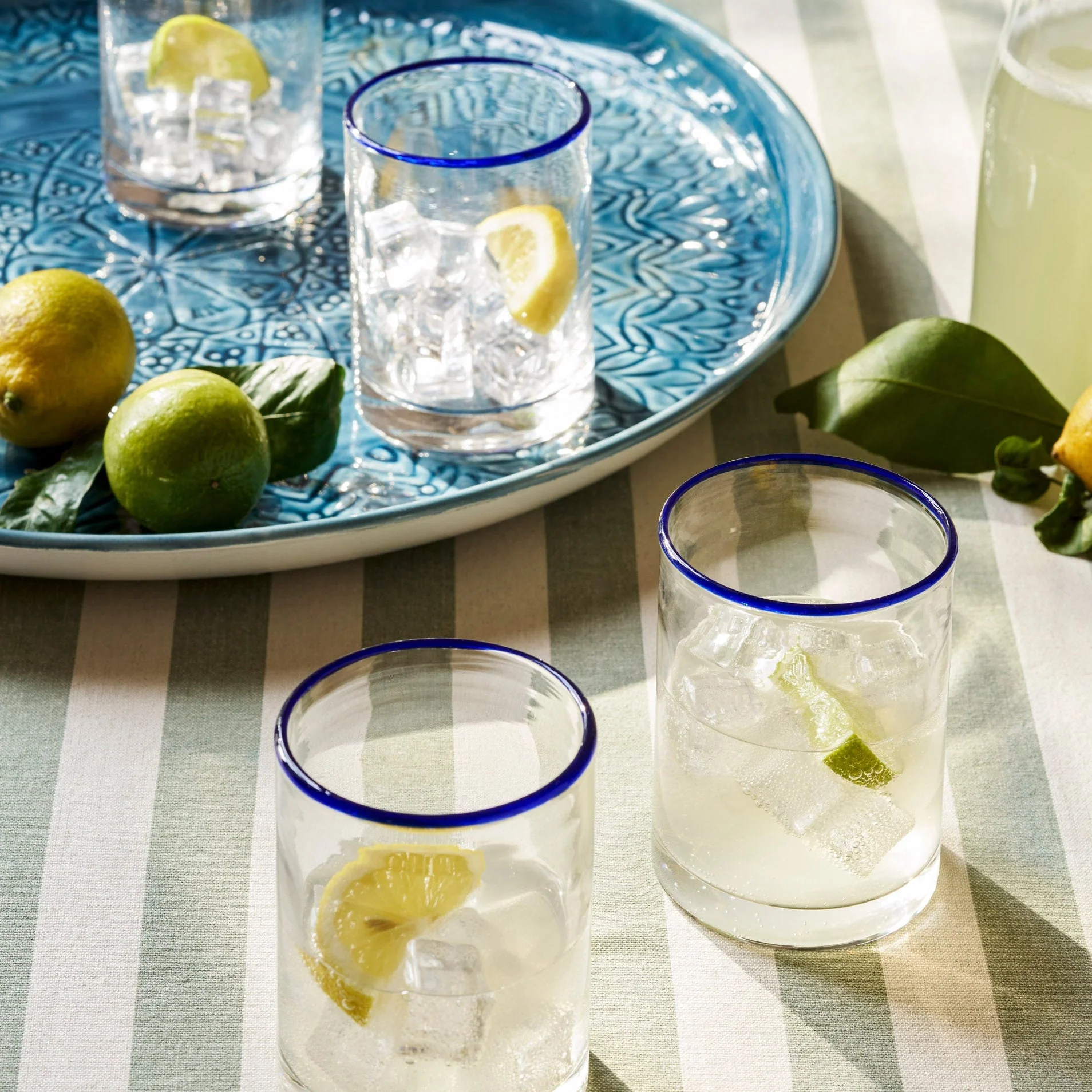 Madley Blue Tipped Tumbler Glass – Recycled Glass
