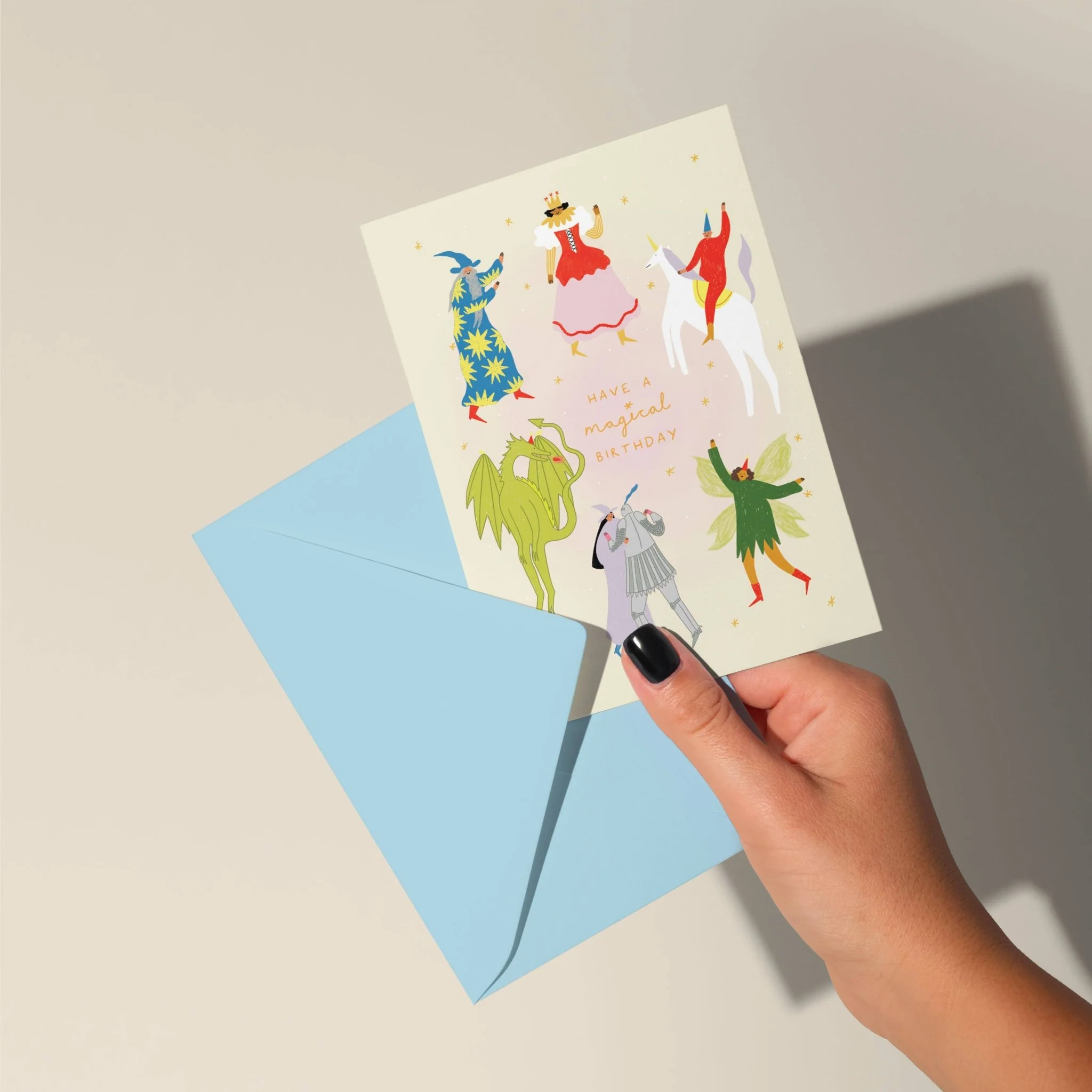 Magical Birthday Card | Fantasy Themed | Folky Kids Greetings Card - Image 4