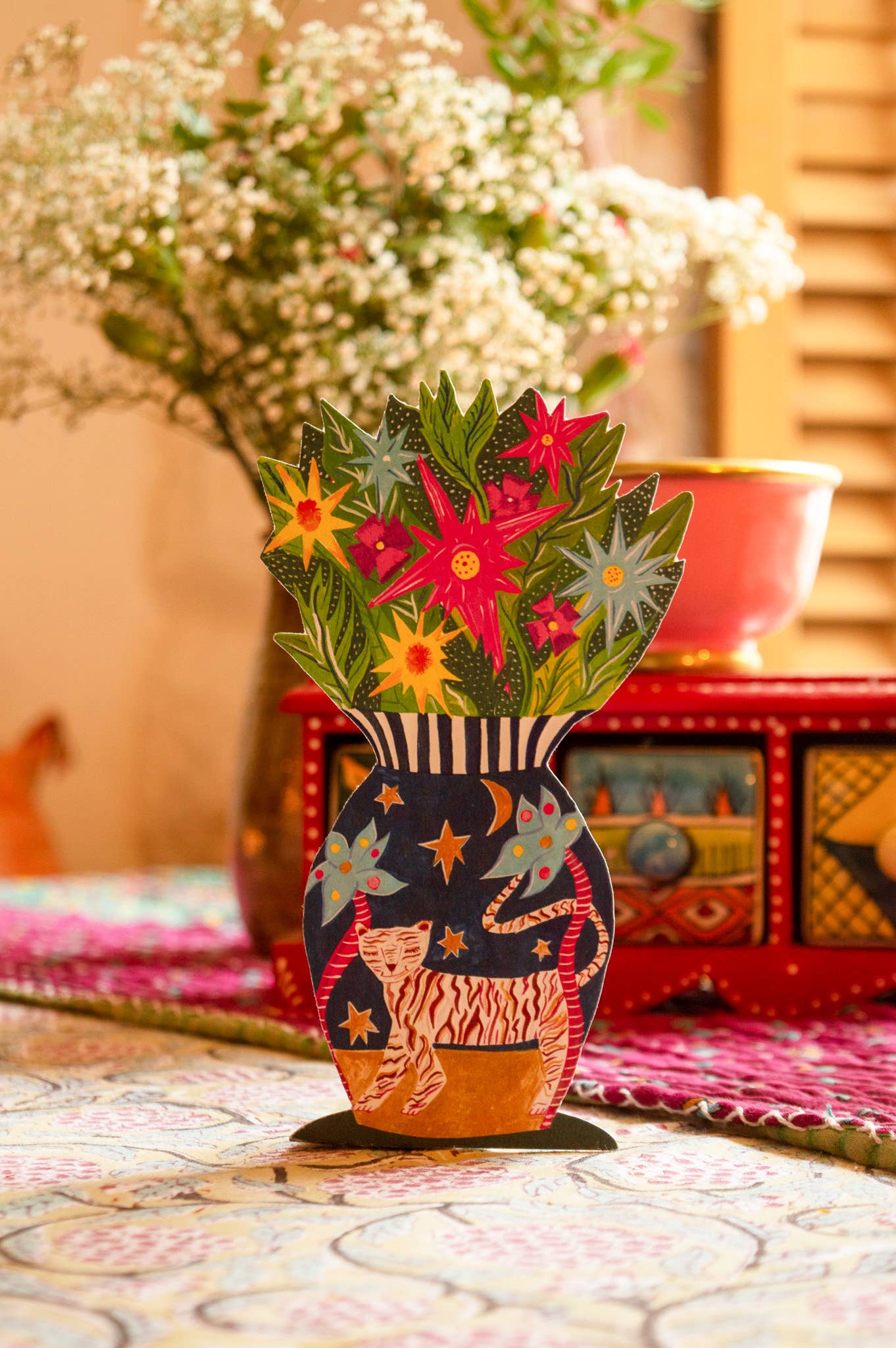 'Magical Pop Up Tiger Vase' Greetings Card - Image 7