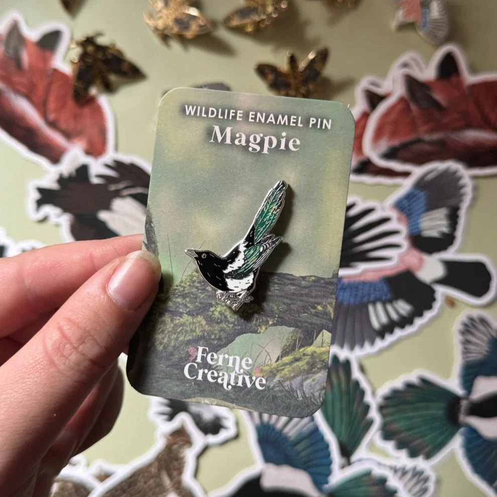 Magpie Enamel Pin – Designed by Ferne Creative - Image 4