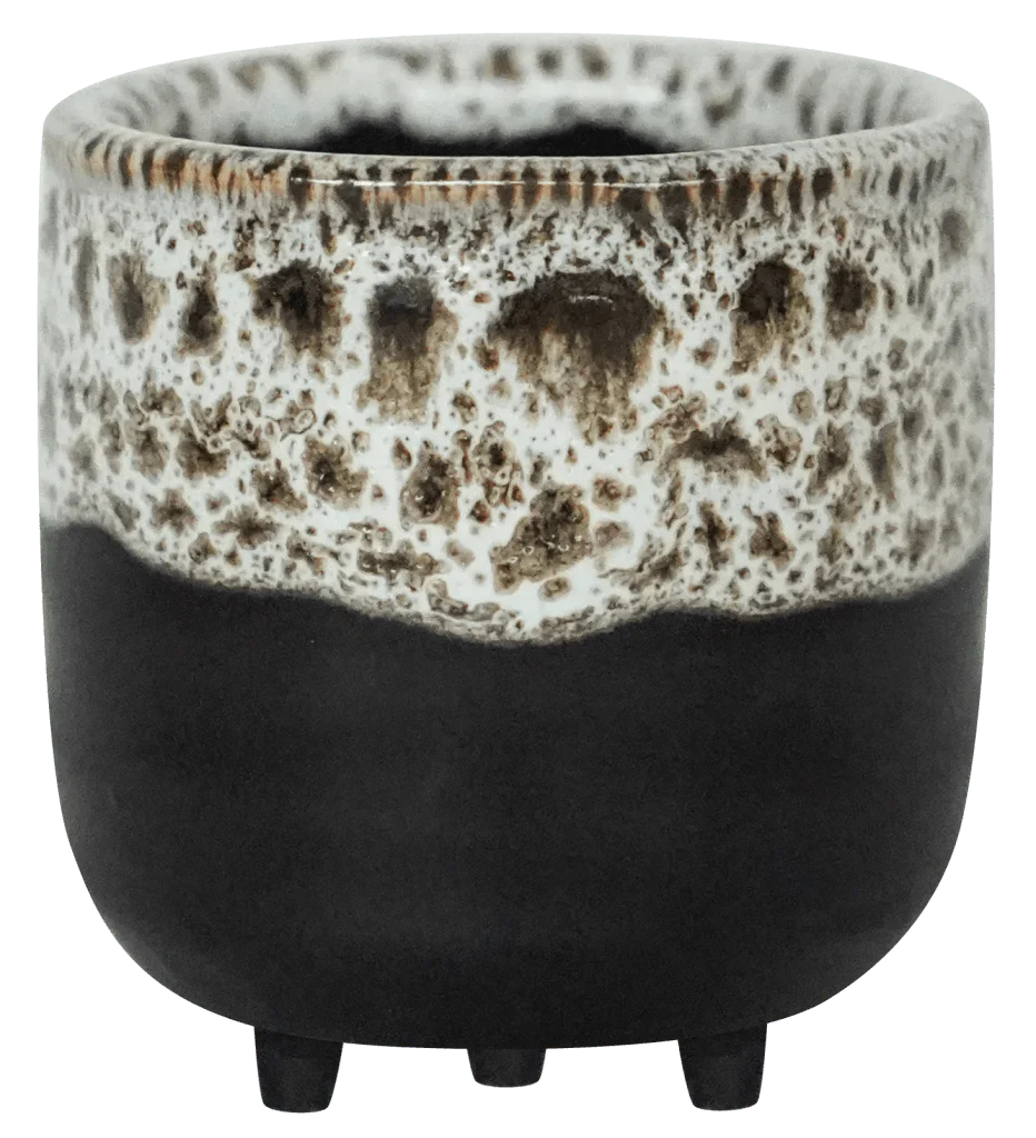 Marble Reactive Glaze Planter with Feet