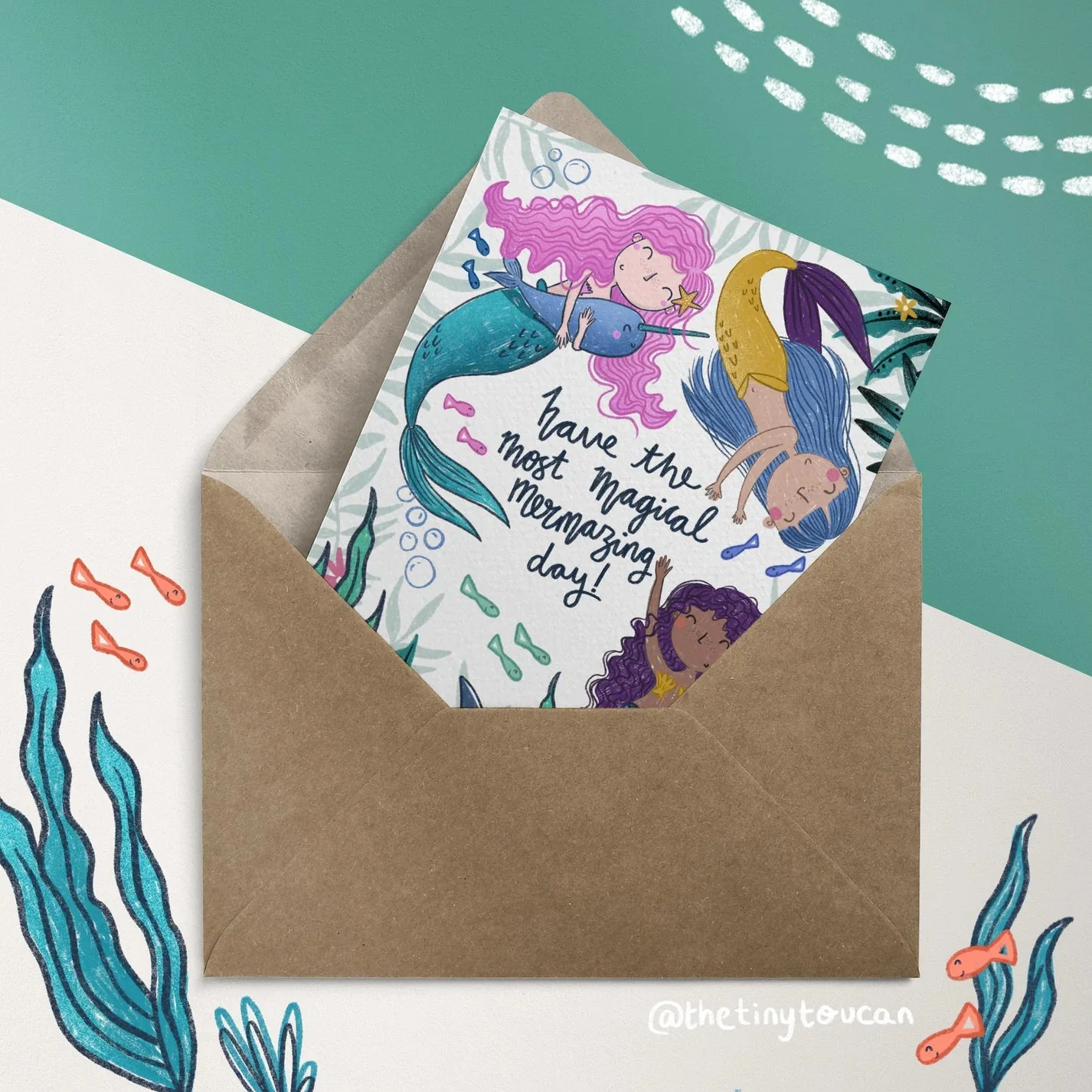Mermaid Magical Day Greetings Card - Image 2