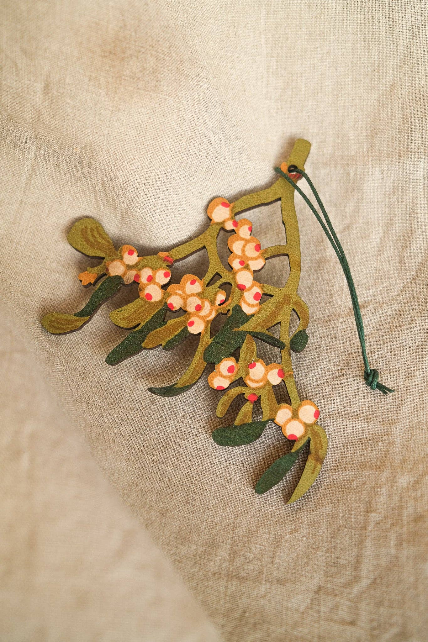 Mistletoe Wooden Ornament - Image 2