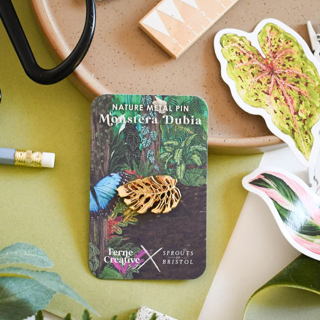 Monstera dubia Gold Metal Pin – RHS Collaboration with Ferne Creative