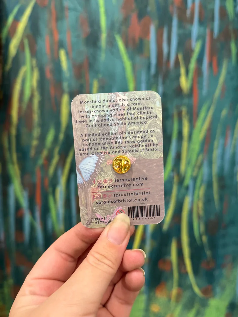 Monstera dubia Gold Metal Pin – RHS Collaboration with Ferne Creative - Image 5