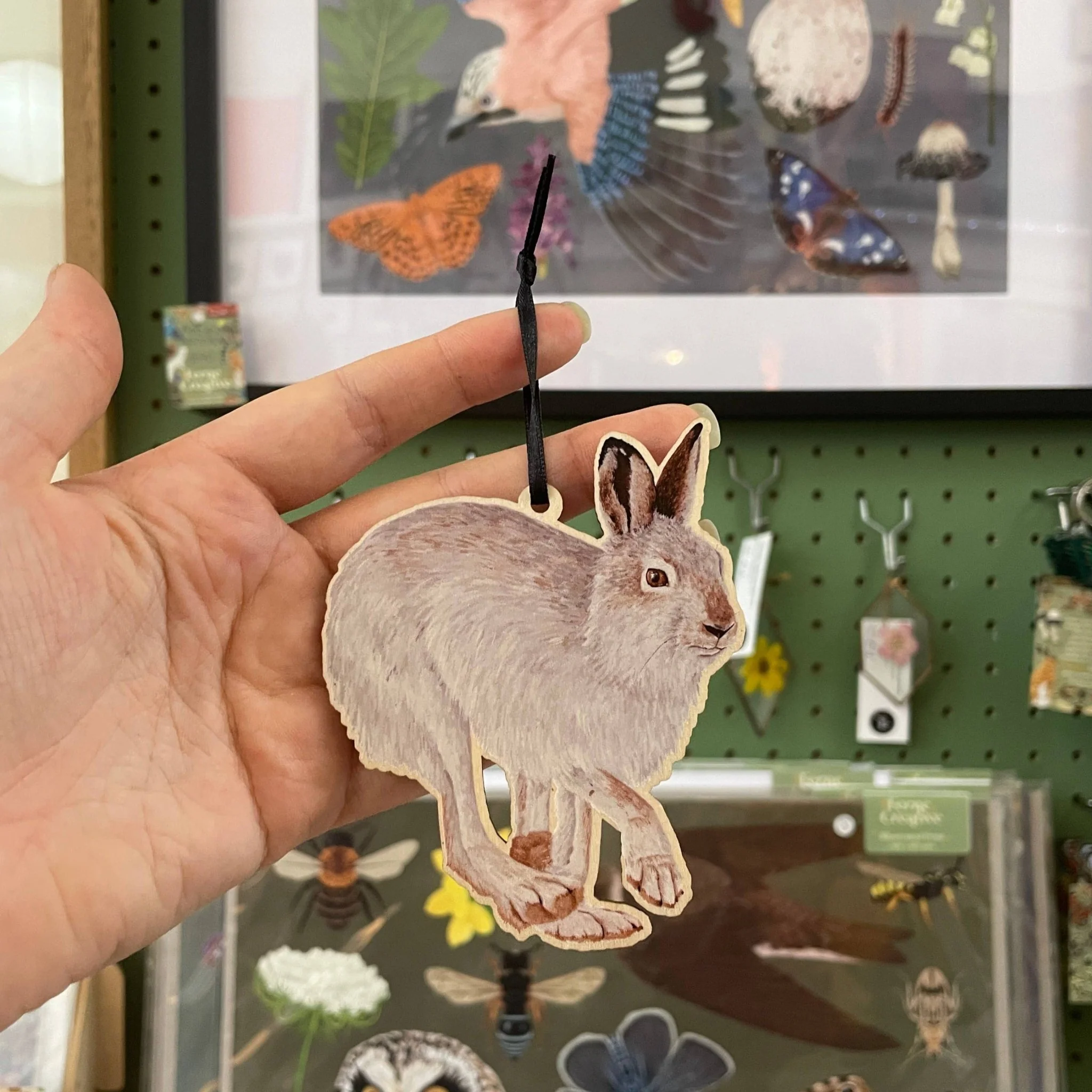 Mountain hare Wooden Hanging Decoration - Image 3