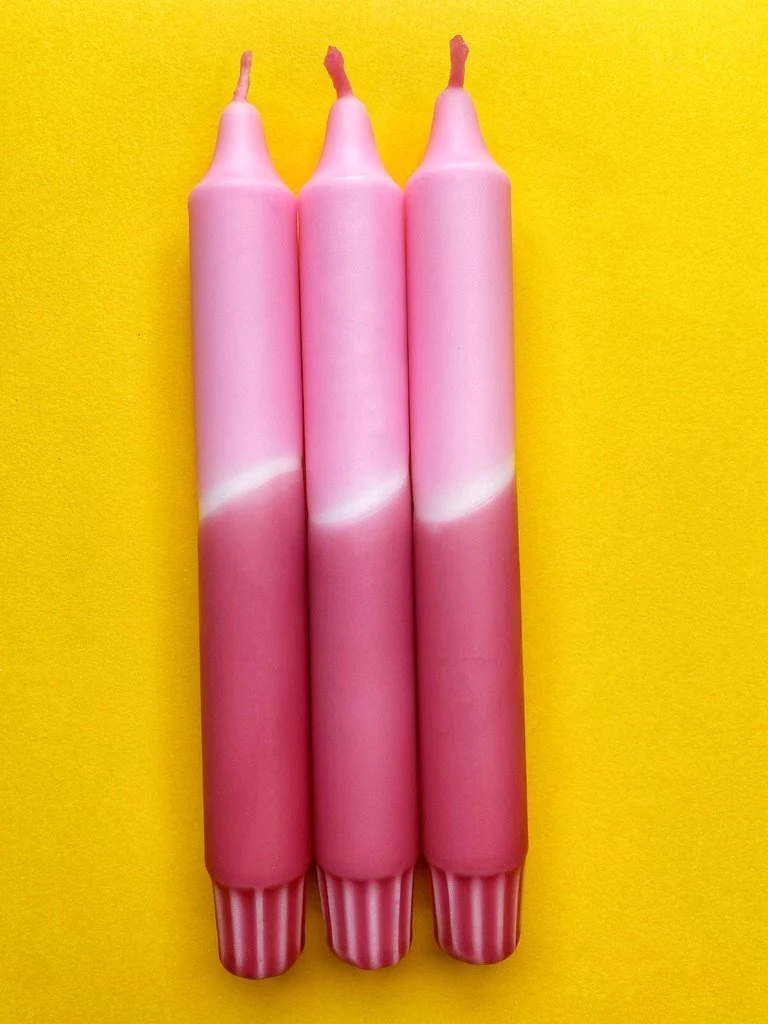 Mulberry Coulis - Dip Dye Dinner Candle Trio - Image 3