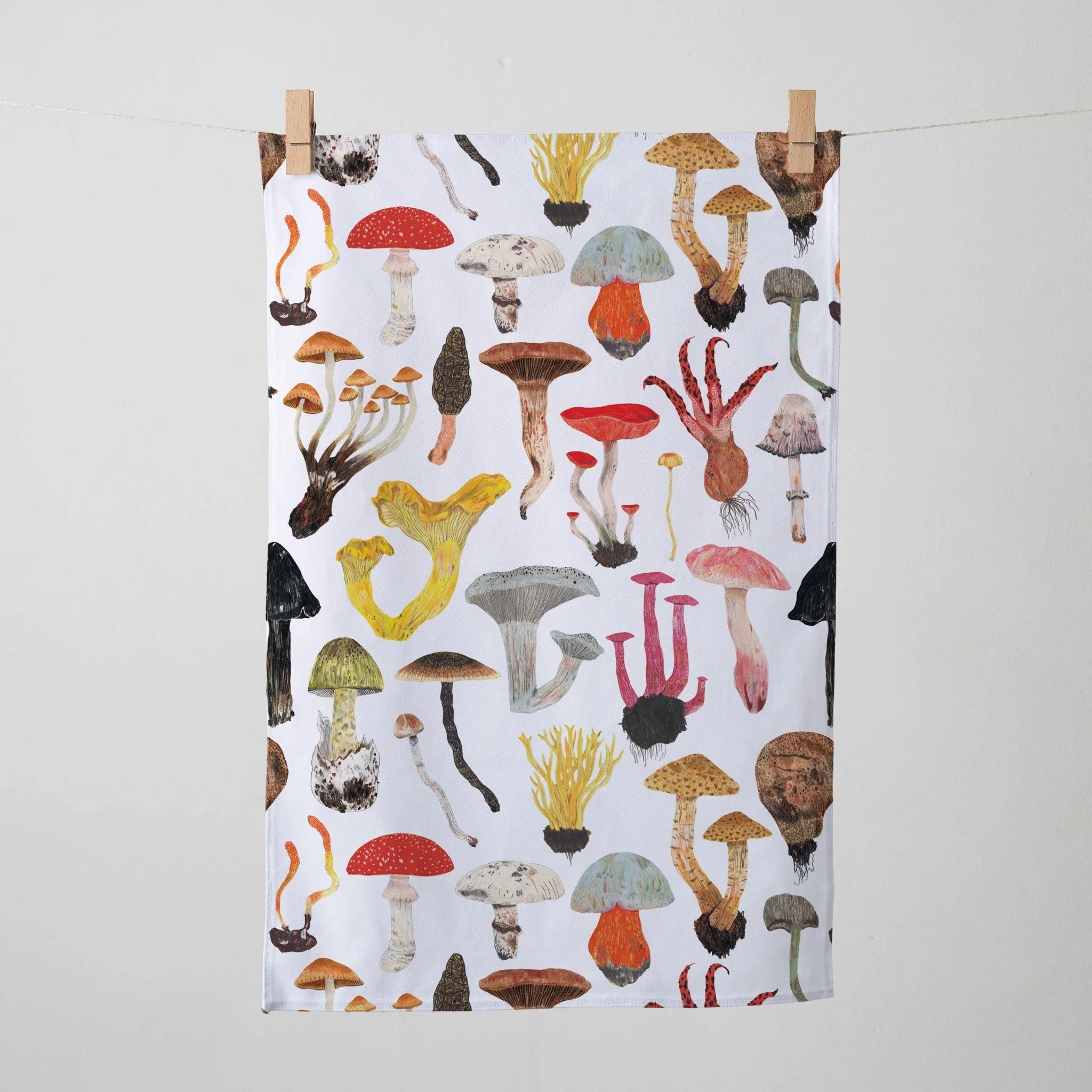 Mushrooms and Toadstool Tea Towel