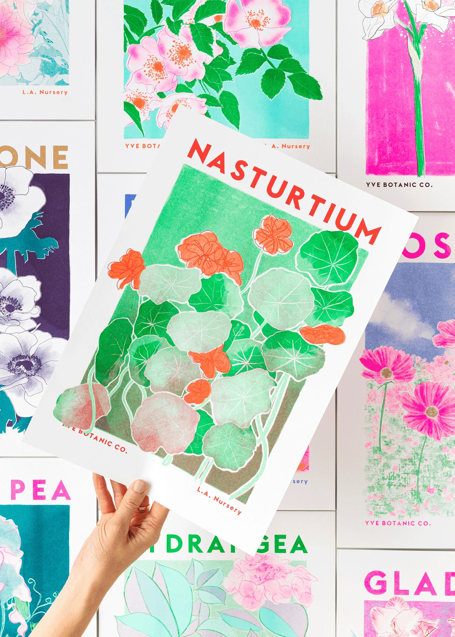 Nasturtium Flower Risograph Print - Image 3