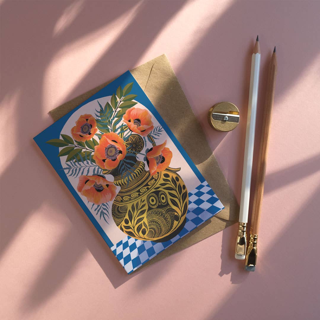 Oenochoe | Everyday greetings card | Mediterranean, floral - Image 2