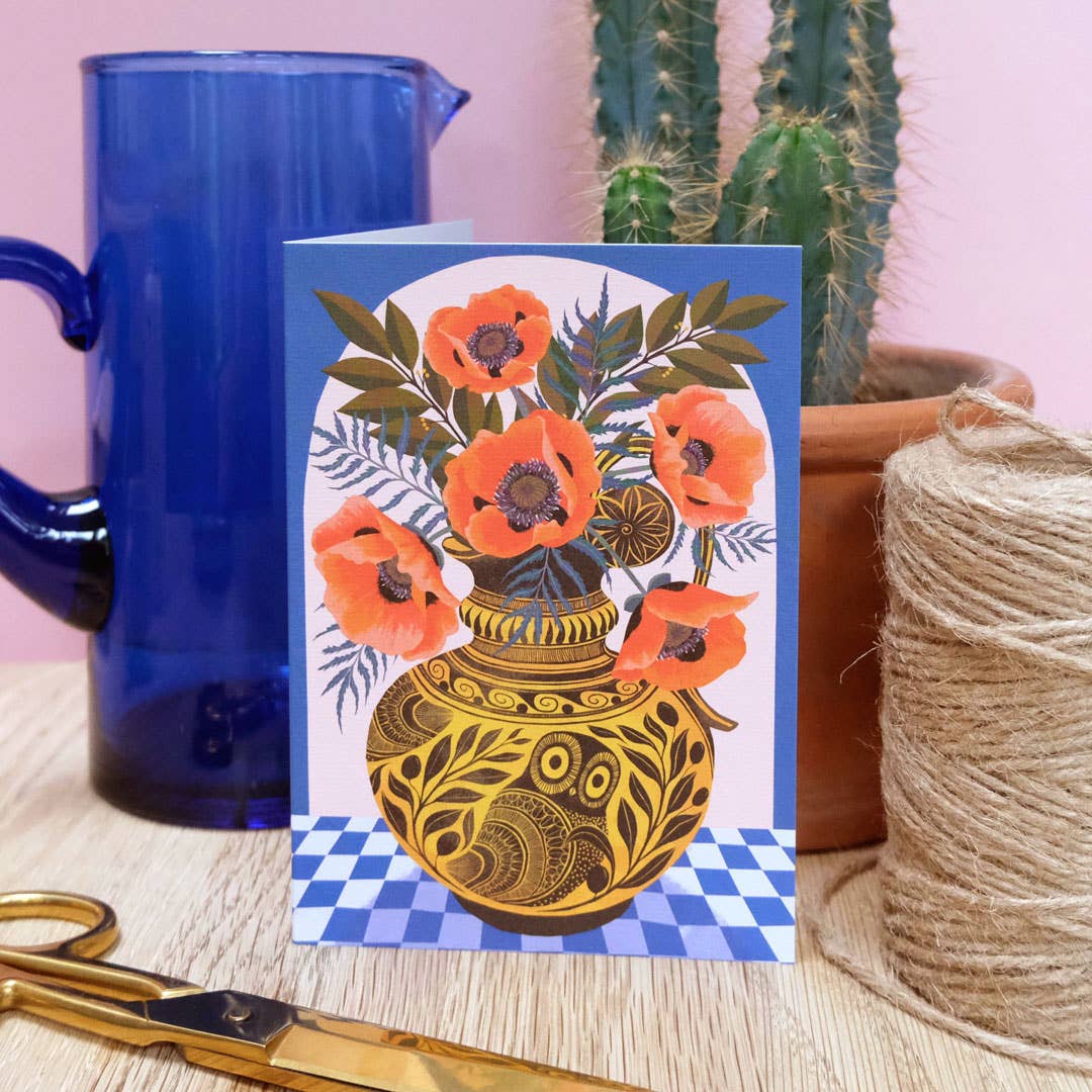 Oenochoe | Everyday greetings card | Mediterranean, floral - Image 3