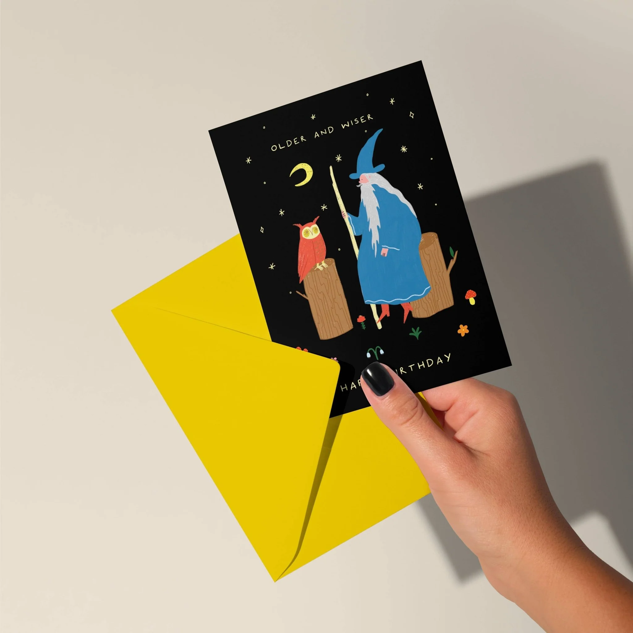 Older and Wiser Birthday Greetings Card | Wizard Card | Men's Birthday - Image 4