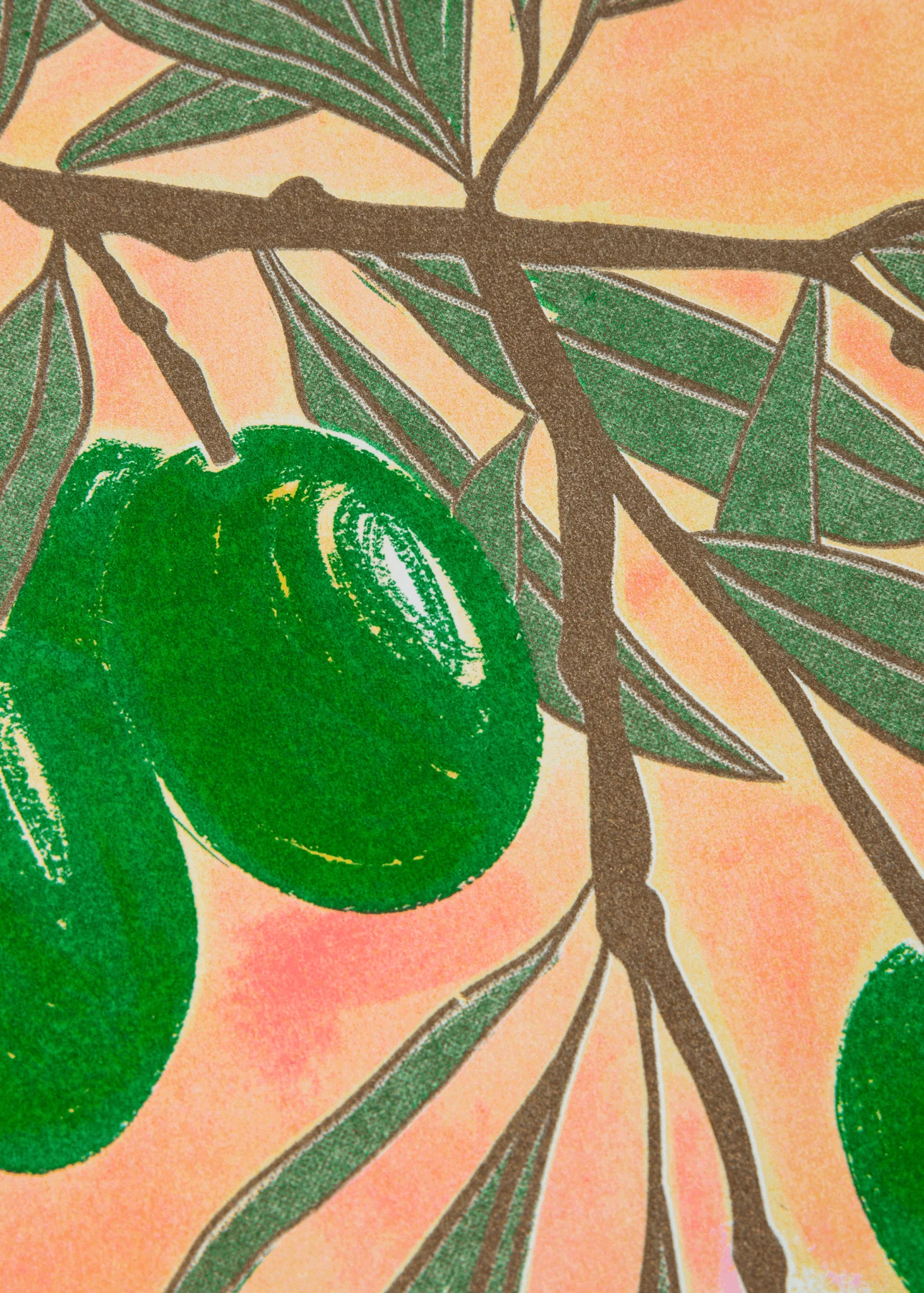 Olive Botanical Risograph Print - Image 3