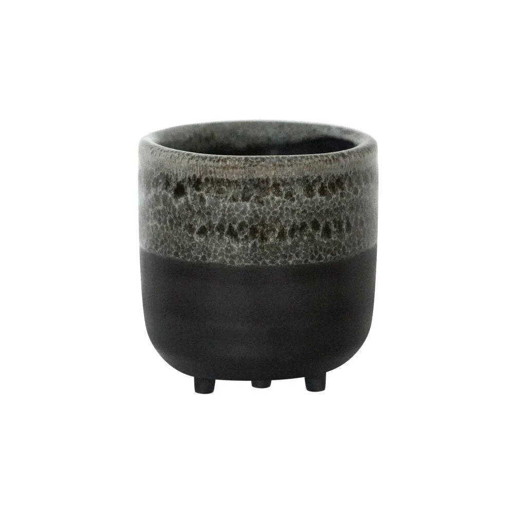 Olivine Reactive Glaze Planter with Feet