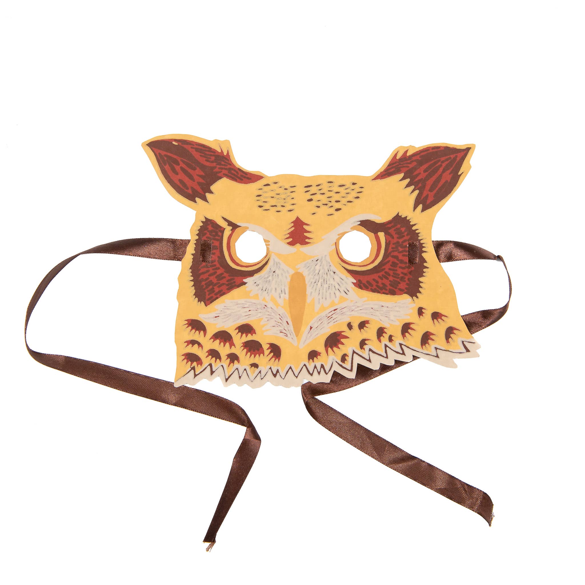 Owl Mask Hand Screen Printed Greeting Card