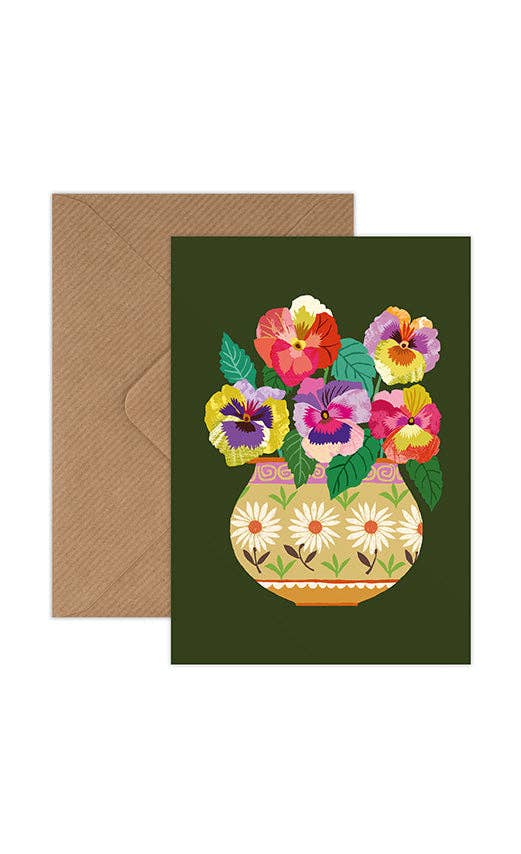 Pansies Greetings Card
