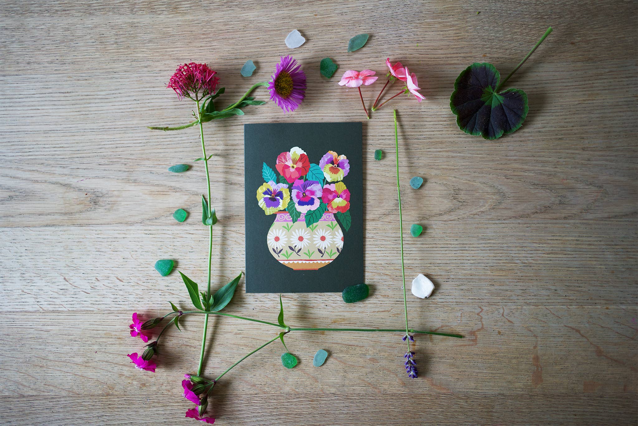 Pansies Greetings Card - Image 2