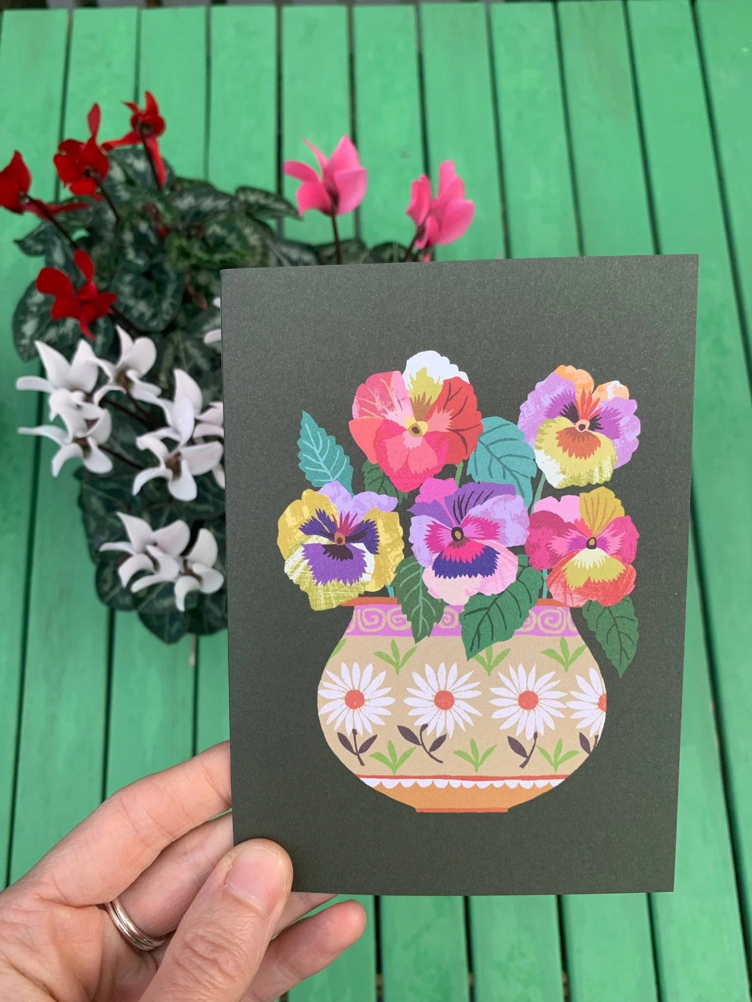 Pansies Greetings Card - Image 4