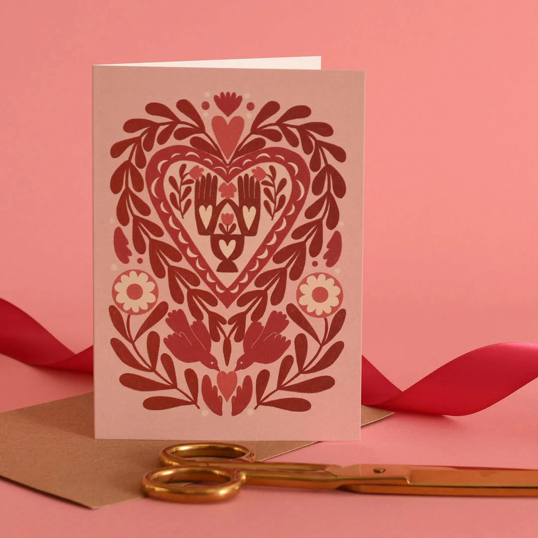 Paper Cut Heart | Everyday greetings card | Folk, love - Image 4