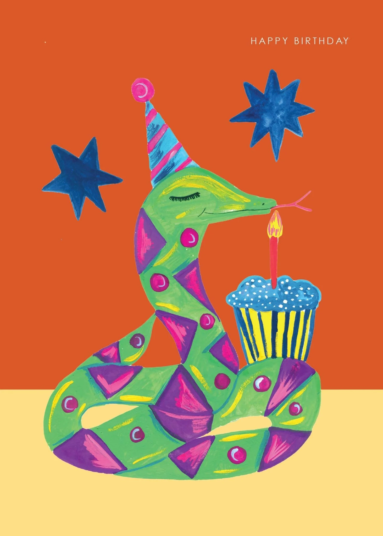 'Party Snake and Cupcake' Birthday Greetings Card  - Image 2