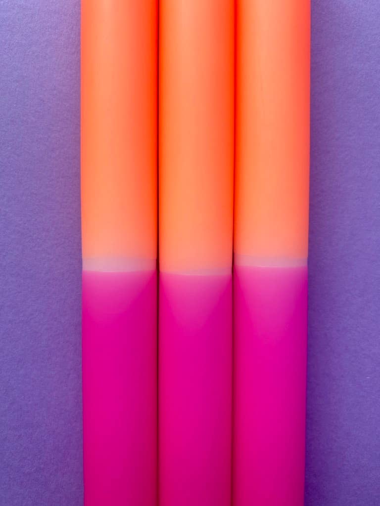 PEACH MELBA Dip Dye Dinner Candles Trio - Image 2