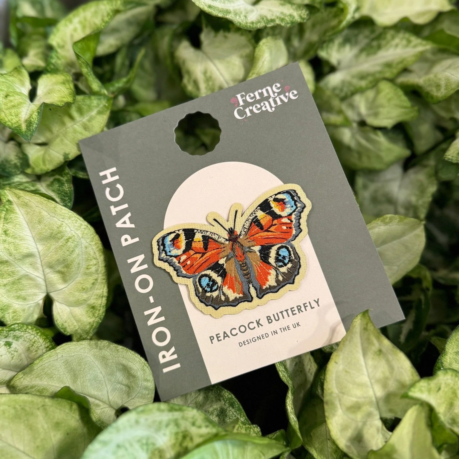 Peacock Butterfly Embroidered Iron-On Patch - Image 3