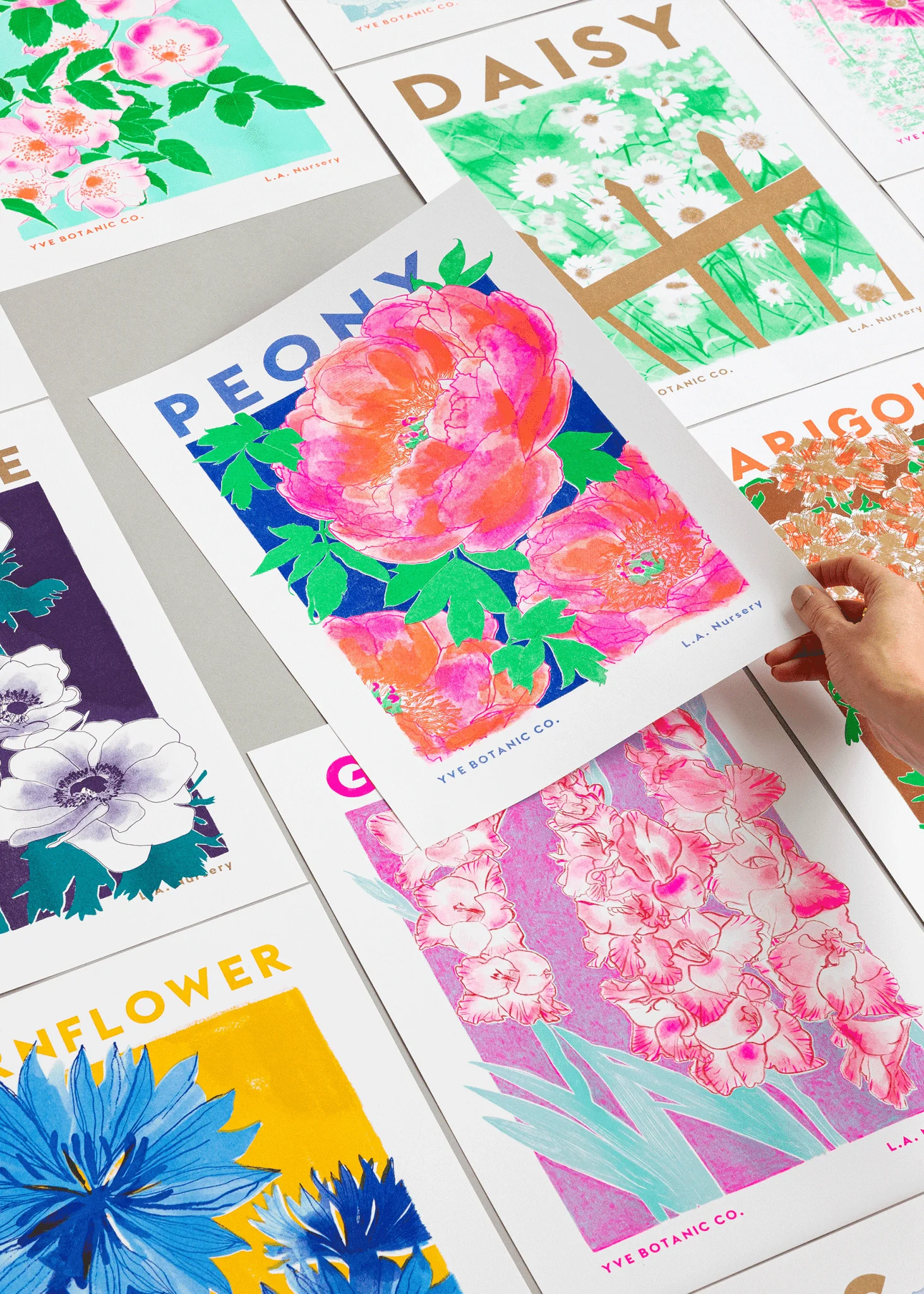 Peony Flower Risograph Print - Image 3