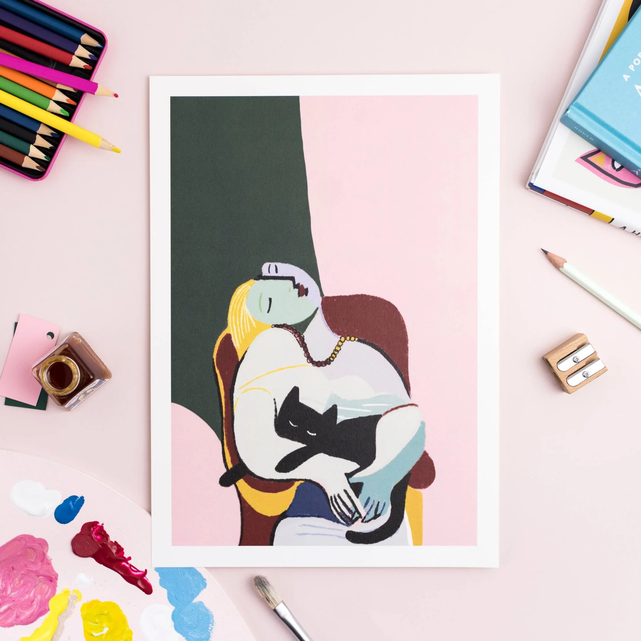Niaski Picatso Cat Lady Art Print – Inspired by Pablo Picasso