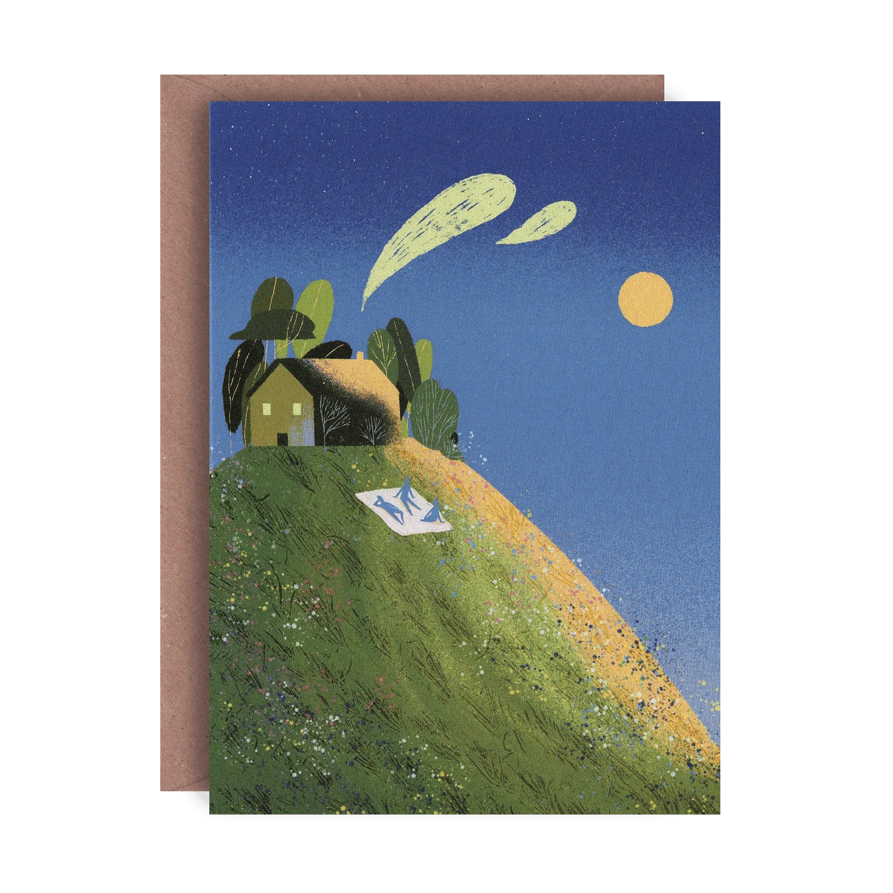 Picnic on Hill New Home Greetings Card