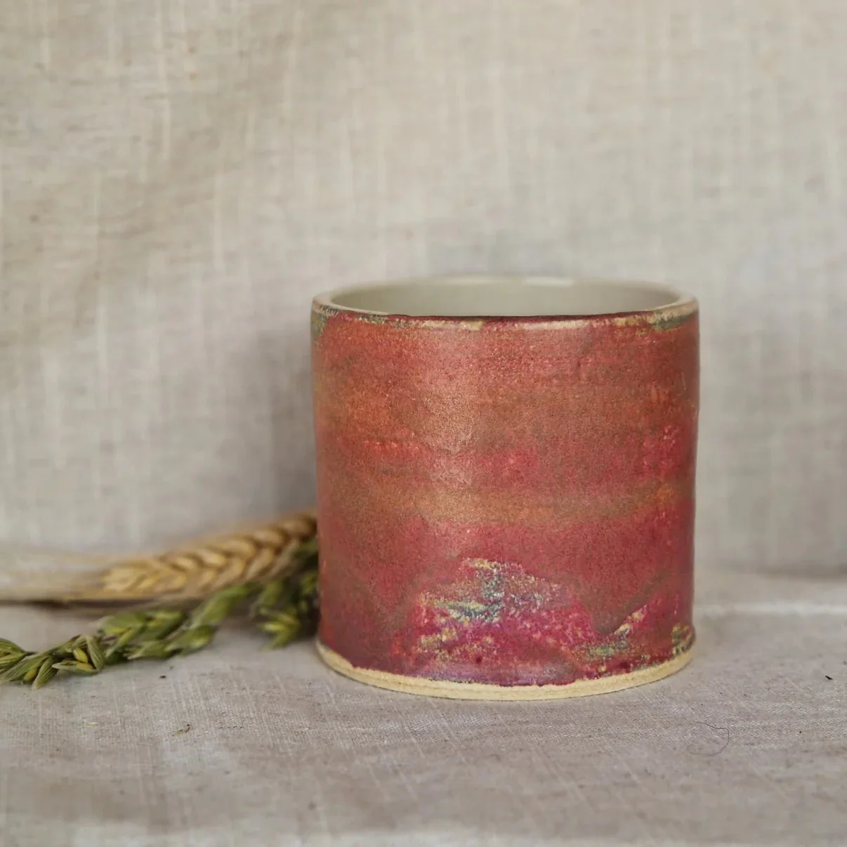Dark Pink Handmade Ceramic Plant Pot - Image 3