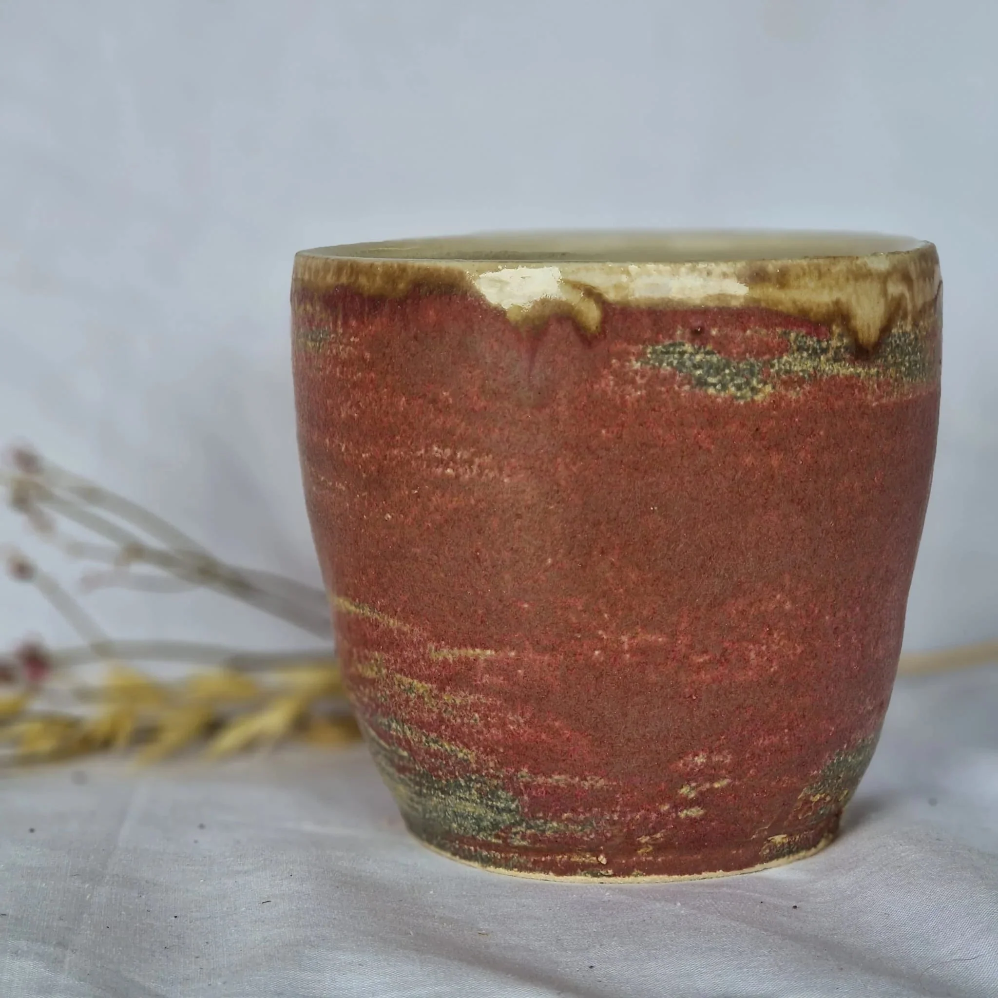 Dark Pink Handmade Ceramic Plant Pot - Image 4