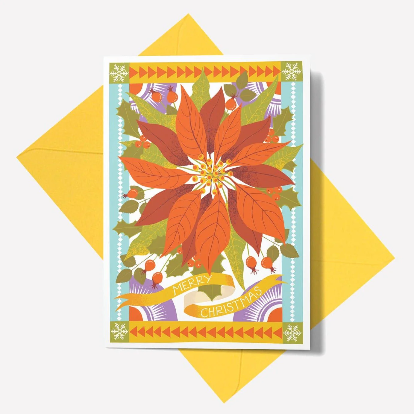 Poinsettia Christmas Greetings Card