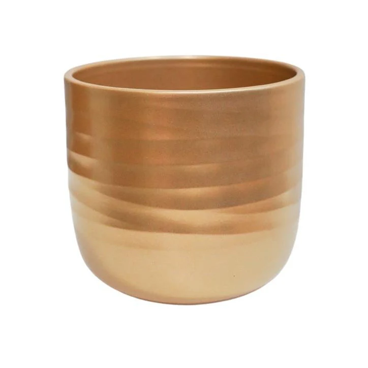 Poinsettia Ripple Gold Planter