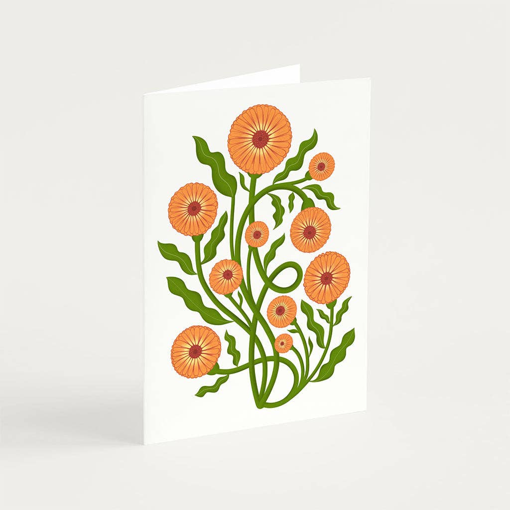 Pot Marigold Botanical Greetings Card - Image 2