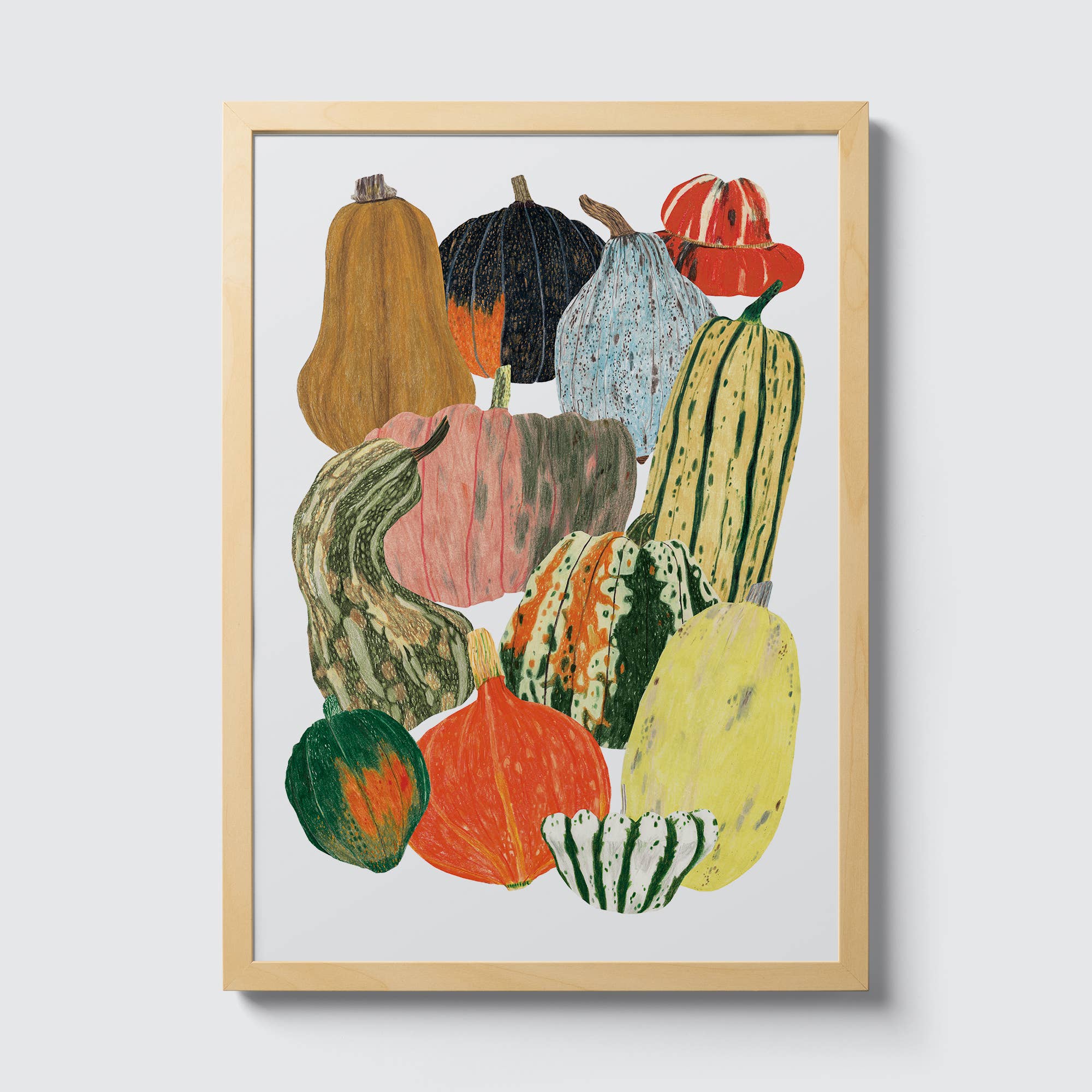 Pumpkin Squash Vegetables Art Print - Image 3