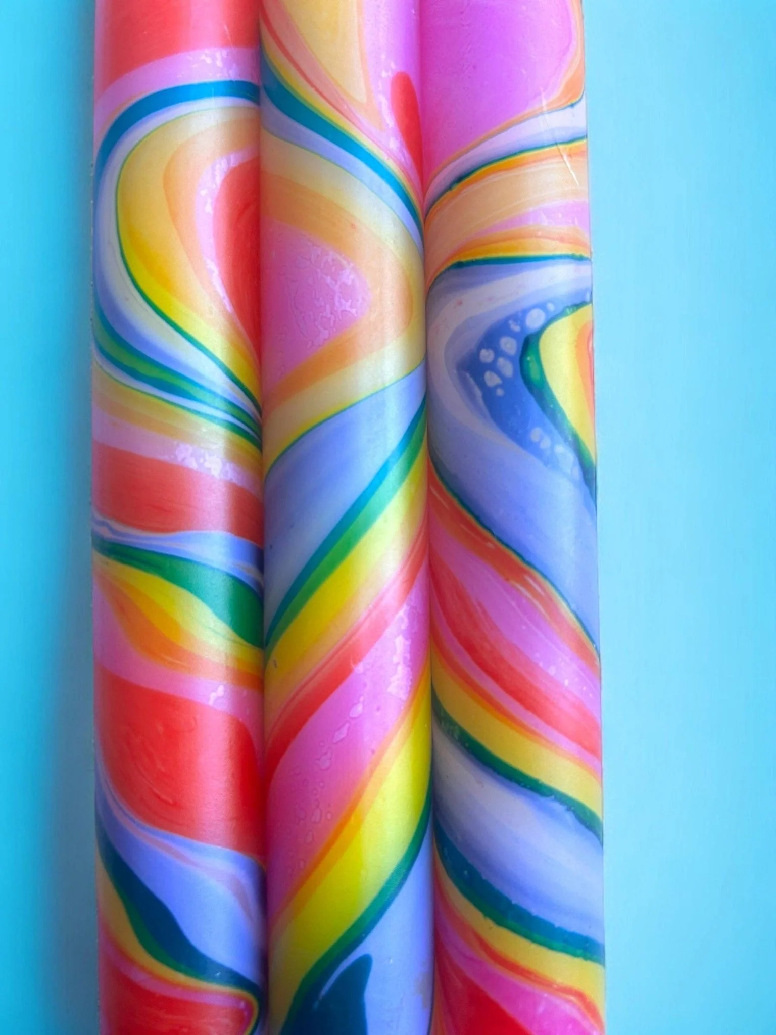 RADIANT HORIZON- Marbled Dinner Candle Trio - Image 6